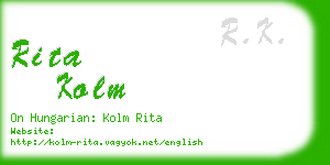 rita kolm business card